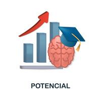 potencial ícone. 3d ilustração a partir de o negócio Treinamento coleção. criativo potencial 3d ícone para rede projeto, modelos, infográficos e Mais vetor