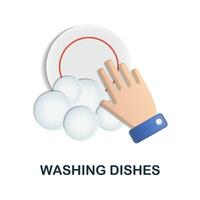 lavando pratos ícone. 3d ilustração a partir de limpeza coleção. criativo lavando pratos 3d ícone para rede projeto, modelos, infográficos e Mais vetor