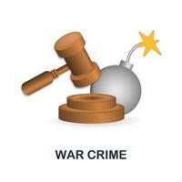 guerra crime ícone. 3d ilustração a partir de crime coleção. criativo guerra crime 3d ícone para rede projeto, modelos, infográficos e Mais vetor