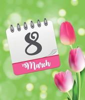 cartaz ilustração vetorial cartão floral feliz dia da mulher internacional 8 de março vetor