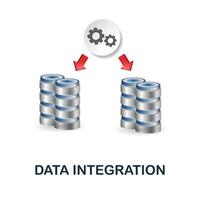 dados integração ícone. 3d ilustração a partir de dados Ciência coleção. criativo dados integração 3d ícone para rede projeto, modelos, infográficos e Mais vetor