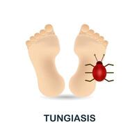 tungíase ícone. 3d ilustração a partir de doenças coleção. criativo tungíase 3d ícone para rede projeto, modelos, infográficos e Mais vetor