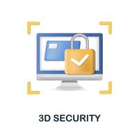 3d segurança ícone. 3d ilustração a partir de comércio eletrônico coleção. criativo 3d segurança 3d ícone para rede projeto, modelos, infográficos e Mais vetor