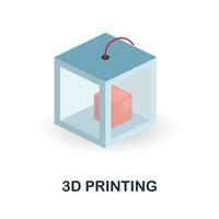 3d impressão ícone. 3d ilustração a partir de futuro tecnologia coleção. criativo 3d impressão 3d ícone para rede projeto, modelos, infográficos e Mais vetor