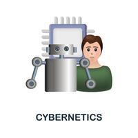 cibernética ícone. 3d ilustração a partir de futuro tecnologia coleção. criativo cibernética 3d ícone para rede projeto, modelos, infográficos e Mais vetor