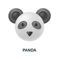 panda ícone. 3d ilustração a partir de animal cabeça coleção. criativo panda 3d ícone para rede projeto, modelos, infográficos e Mais vetor