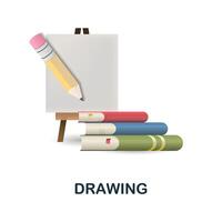 desenhando ícone. 3d ilustração a partir de costas para escola coleção. criativo desenhando 3d ícone para rede projeto, modelos, infográficos e Mais vetor