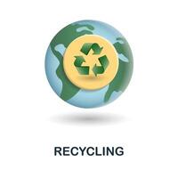 reciclando ícone. 3d ilustração a partir de ecologia e energia coleção. criativo reciclando 3d ícone para rede projeto, modelos, infográficos e Mais vetor