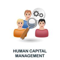 humano capital gestão ícone. 3d ilustração a partir de esg coleção. criativo humano capital gestão 3d ícone para rede projeto, modelos, infográficos e Mais vetor