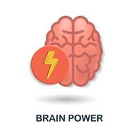 cérebro poder ícone. 3d ilustração a partir de humano produtividade coleção. criativo cérebro poder 3d ícone para rede projeto, modelos, infográficos e Mais vetor