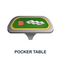 pocker mesa ícone. 3d ilustração a partir de mesa jogos coleção. criativo pocker mesa 3d ícone para rede projeto, modelos, infográficos e Mais vetor