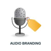 audio branding ícone. 3d ilustração a partir de neuromarketing coleção. criativo audio branding 3d ícone para rede projeto, modelos, infográficos e Mais vetor