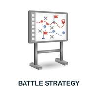 batalha estratégia ícone. 3d ilustração a partir de guerra coleção. criativo batalha estratégia 3d ícone para rede projeto, modelos, infográficos e Mais vetor