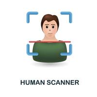 humano scanner ícone. 3d ilustração a partir de segurança coleção. criativo humano scanner 3d ícone para rede projeto, modelos, infográficos e Mais vetor