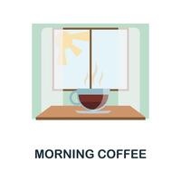 manhã café plano ícone. cor simples elemento a partir de café coleção. criativo manhã café ícone para rede projeto, modelos, infográficos e Mais vetor