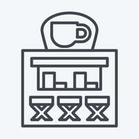 ícone café fazer compras. relacionado para cidade símbolo. linha estilo. simples Projeto ilustração vetor