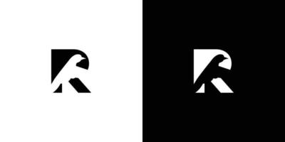 letra r inicial design do logotipo do pássaro simples e atraente vetor