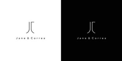 design de logotipo moderno e luxuoso com iniciais de jc vetor