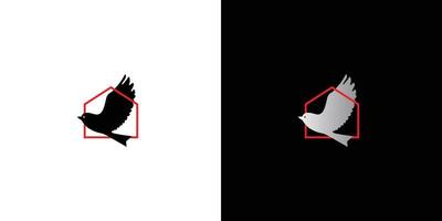 design de logotipo luxuoso e elegante de birdhouse vetor