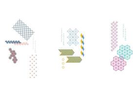 arte panorama símbolo e logotipo Projeto com geométrico textura dentro risógrafo estilo. japonês onda padronizar com linha decoração bandeira dentro oriental estilo. vetor