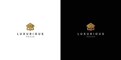 design de logotipo de casa luxuoso e elegante 2 vetor