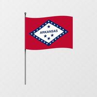 Arkansas bandeira em mastro. ilustração. vetor