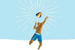 de praia voleibol ilustração Projeto arte vetor