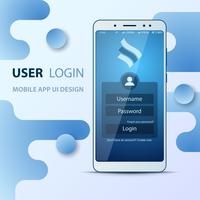 Design da interface do usuário. Ícone do smartphone. Login e senha. vetor