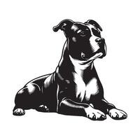 amstaff cachorro - digno amstaff deitado baixa ilustração vetor