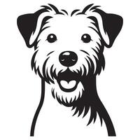 a divertido oeste terras altas branco terrier cachorro face ilustração dentro Preto e branco vetor