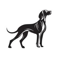 vizsla cachorro com casaco tremulando ilustração dentro Preto e branco vetor