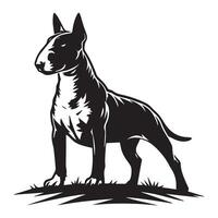 touro terrier em pé pose ilustração dentro Preto e branco vetor