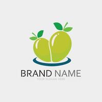 frutas ícone e fruta logotipo Projeto fresco frutas tropical natureza Comida ilustração vetor