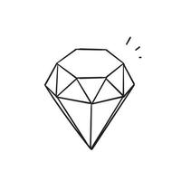 doodle diamante ilustração vetorial isolada com estilo de desenho vetor