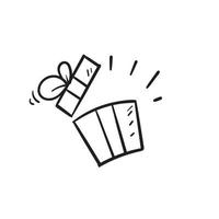 mão desenhada doodle símbolo de caixa de presente para dar ilustração vetorial isolado vetor
