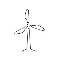 ícone de ilustração de turbina de vento desenhada à mão isolado vetor de fundo