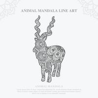 mandala animal. elementos decorativos vintage. padrão oriental, ilustração vetorial. vetor