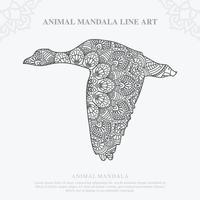 mandala animal. elementos decorativos vintage. padrão oriental, ilustração vetorial. vetor