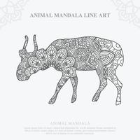 mandala animal. elementos decorativos vintage. padrão oriental, ilustração vetorial. vetor