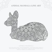 mandala animal. elementos decorativos vintage. padrão oriental, ilustração vetorial. vetor