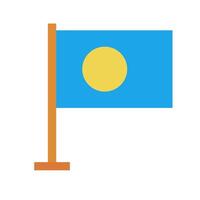 Palau bandeira ícone com pólo. vetor