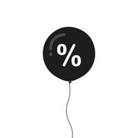 balão com sinal de porcentagem. ilustração de venda em design plano vetor