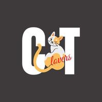 gato amantes logotipo vetor