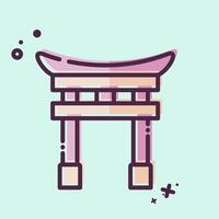 ícone tori portão. relacionado para Japão símbolo. mbe estilo. simples Projeto ilustração. vetor