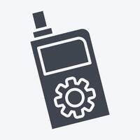 ícone walkie falante. relacionado para segurança símbolo. glifo estilo. simples Projeto ilustração vetor