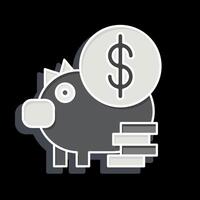 ícone dinheiro economizando. relacionado para finança e imposto símbolo. lustroso estilo. simples Projeto ilustração vetor