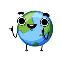 globo terra planeta personagem desenho animado ilustração vetor