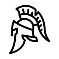 capacete espartano romano grego linha ícone ilustração vetor