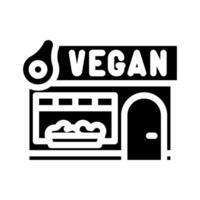 vegano cafeteria rua glifo ícone ilustração vetor