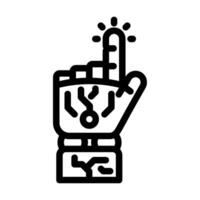 pressione clique robô mão gesto linha ícone ilustração vetor